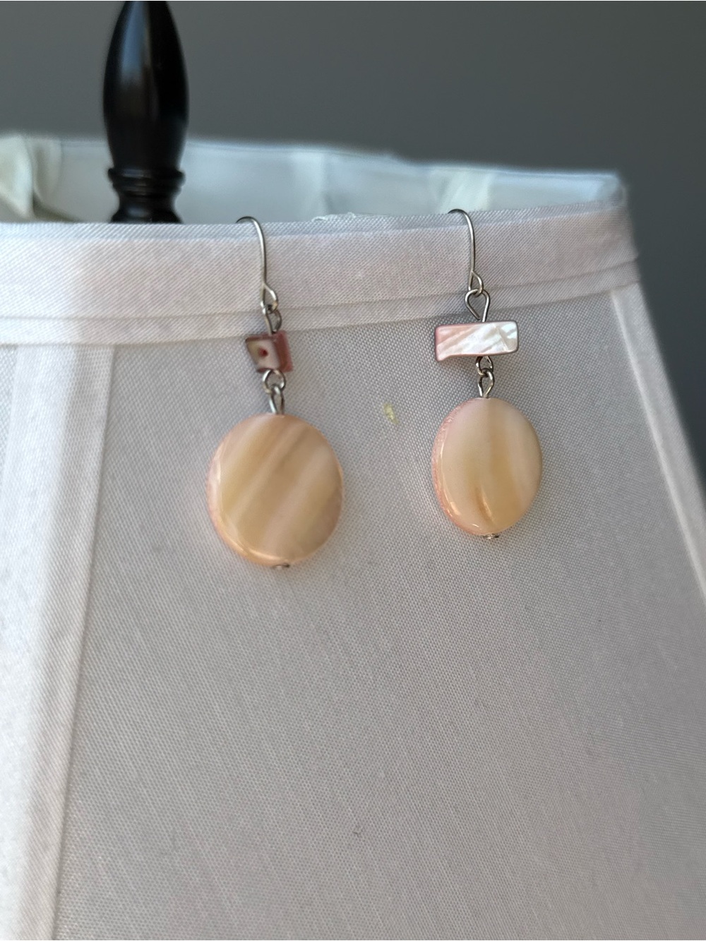 Handcrafted Peach Shell Drop Earrings - Women Jewelry